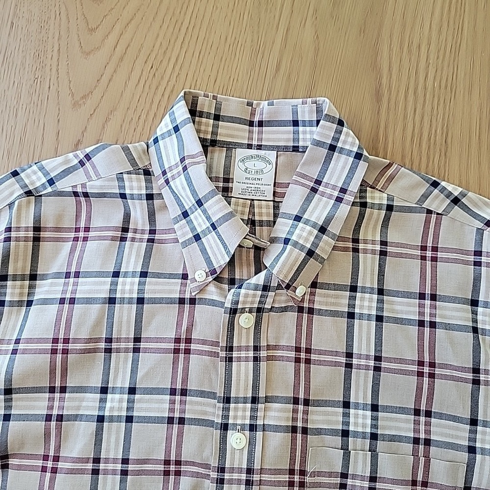 Brooks Brothers Shirt Mens Large Regent Plaid Button Down Supima OCBD Preppy - Picture 2 of 7